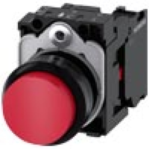 Pushbutton 22 mm round plastic red button 1 NC