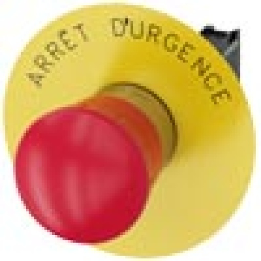 Emergency stop mushroom pushbutton 22 mm round metal high gloss red 1 NC