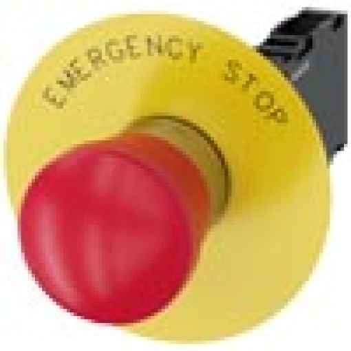 Emergency stop mushroom pushbutton 22 mm round metal high gloss red 1 N