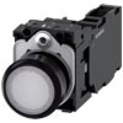 Pushbutton illuminated 22 mm round plastic white 1 NO  1 NC 24 V ACDC