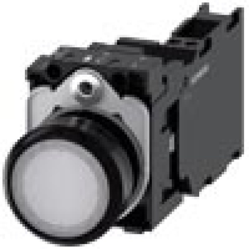 Pushbutton illuminated 22 mm round plastic white 1 NO  1 NC 24 V ACDC