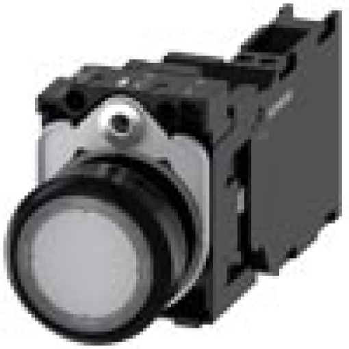 Pushbutton illuminated 22 mm round plastic clear 1 NO  1 NC 24 V ACDC