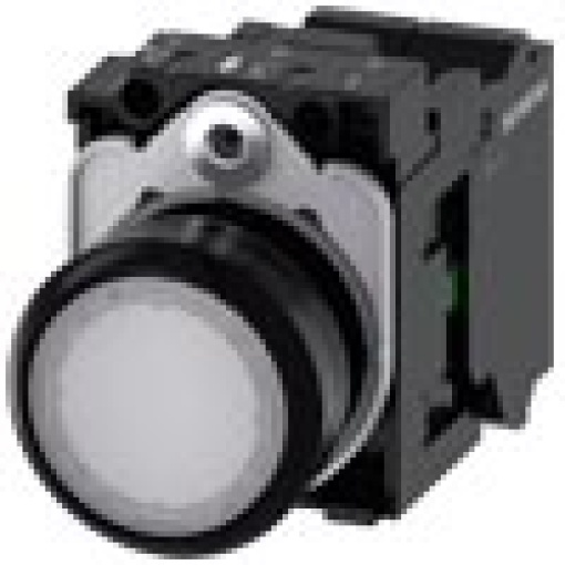 Pushbutton illuminated 22 mm round plastic white 1 NO 24 V ACDC