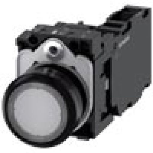 Pushbutton illuminated 22 mm round plastic clear 1 NO  1 NC 110 V AC