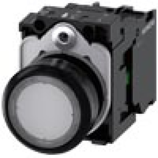 Pushbutton illuminated 22 mm round plastic clear 1 NO 110 V AC
