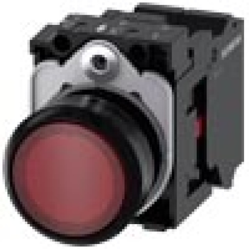 Pushbutton illuminated 22 mm round plastic red 1 NC 110 V AC
