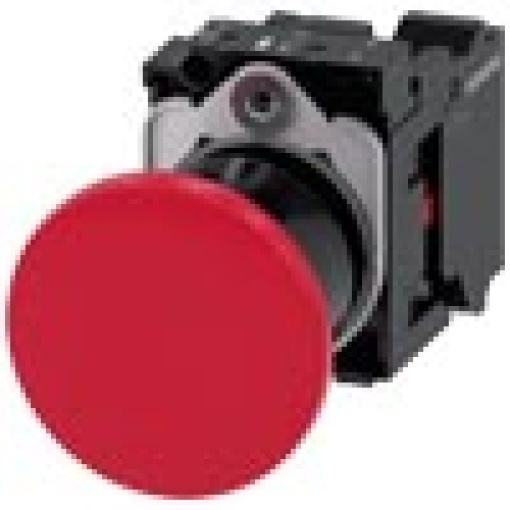 Mushroom pushbutton 22 mm round plastic red 1 NC