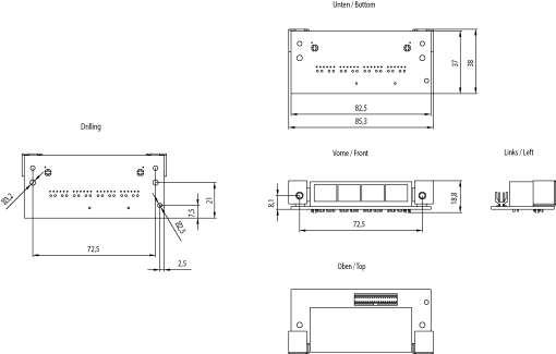 Connection board for CP1604