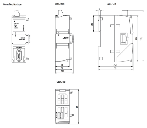 RFID communication module RF120C for SIMATIC S71200 1 reader connectable