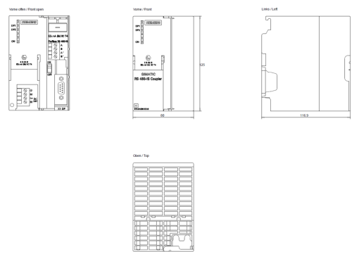 SIMATIC DP Field device connection RS 485 iS coupler