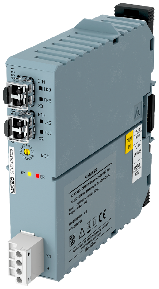 SICAM A8000 CI8531 is an Ethernet expansion module with two fibreoptic inte