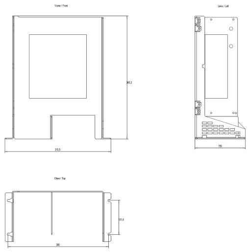 SIMATIC IPC Portrait installation kit Front For IPC827