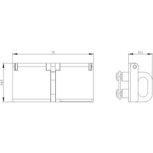 Locking device OFF position for padlocks 2 x D8 mm