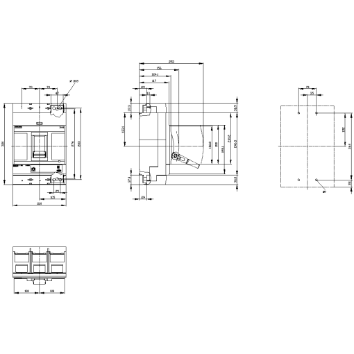 circuit breaker 3VA2 IEC frame 1000 breaking capacity class H Icu85kA  415V