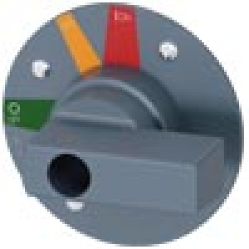 Supplementary handle for door mounted rotary operator standard accessory fo