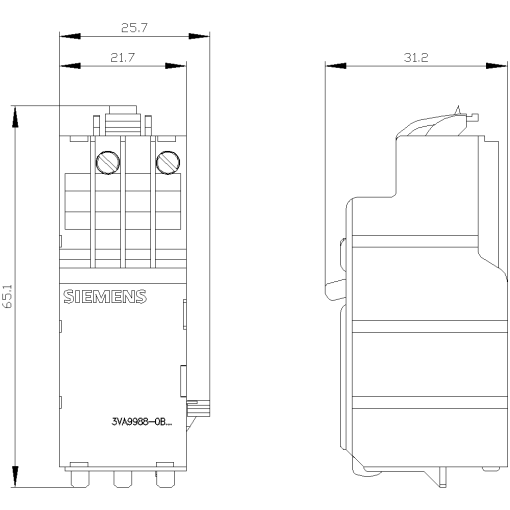 shunt trip left 24V AC 5060Hz  2430V DC accessory for 3VA456