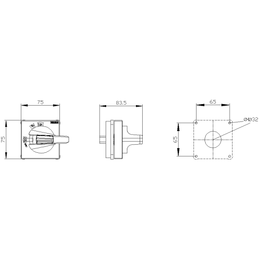Handle with masking plate standard without tolerance compensation with door o