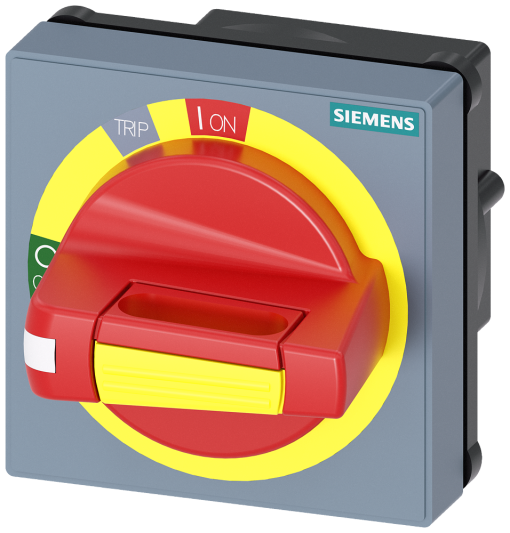 Handle with masking plate EMERGENCY STOP with tolerance compensation with doo