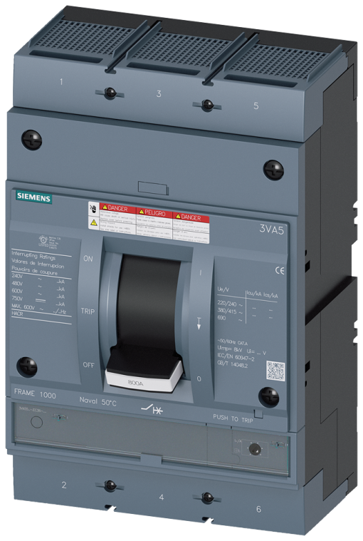 Circuit breaker 3VA5 UL frame 800 breaking capacity class C 100 kA  480 V 3