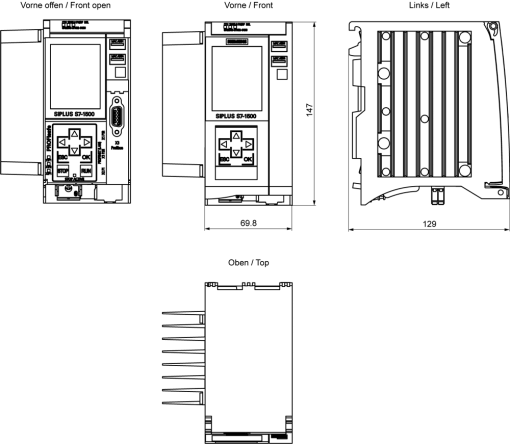 SIPLUS S71500 CPU 1516F3 PNDP OT4 RAIL with conformal coating based on 6ES