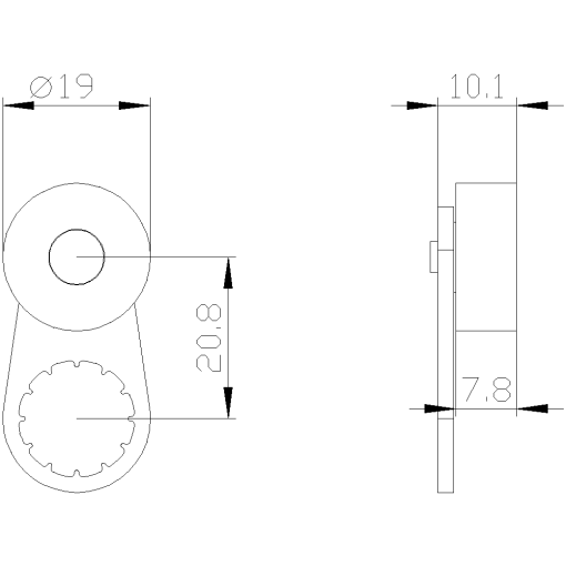 Twist lever for position switch 3SE52 stainless steel 21 mm roller 19 mm up