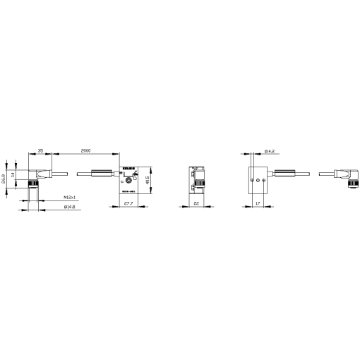 ASInterface M12 branch UASI without Uaux 2 m M12 cable socket IP676869K