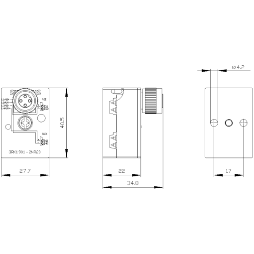 ASInterface M12 branch UASI and Uaux with M12 socket IP676869K max 4 A
