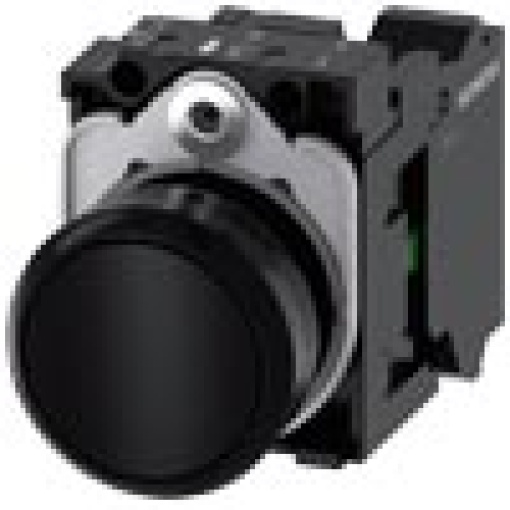 Pushbutton 22 mm round plastic black pushbutton flat momentary contact