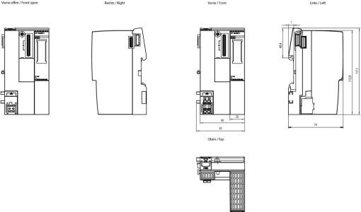 Communications processor CP 1542SP1 connection SIMATIC S7ET 200SP to IE