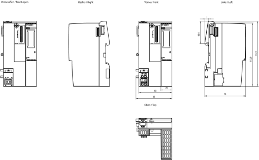 Communications processor CP 1543SP1 connection SIMATIC S7ET 200SP to IE