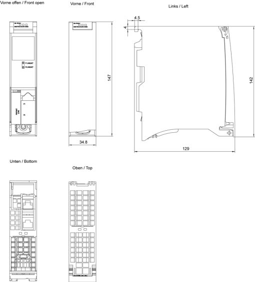 Communication module CM 15421 connection S71500 to IE