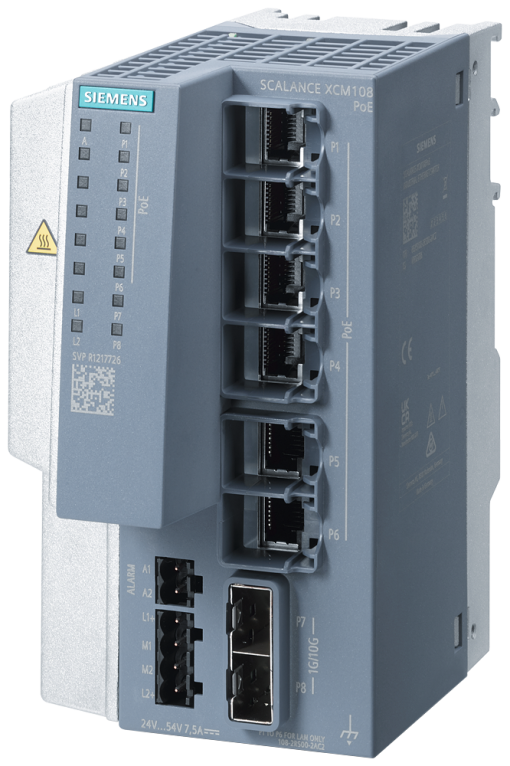 SCALANCE XCM108PoE 6 x Gbit PoE 2xSFP unmanaged IE Switch