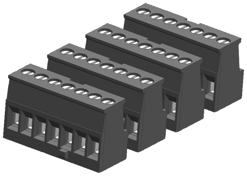 SIMATIC S71200 Tinplated joint block 7 pins keyed right screw PU 4