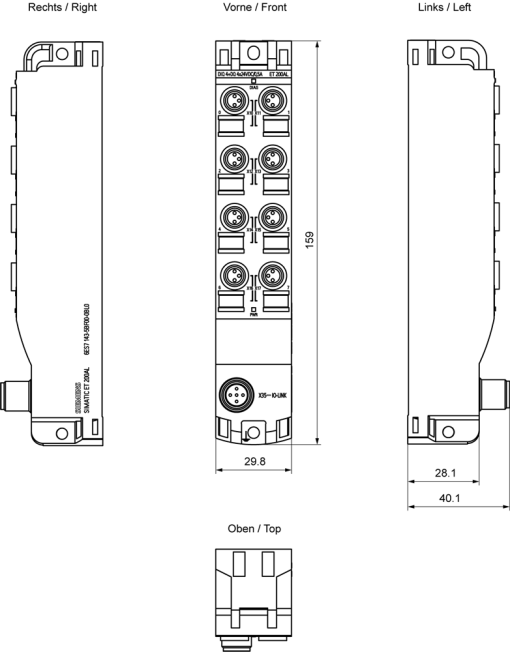 SIMATIC ET 200AL IOLink DIQ 4DQ 4x24VDC05A 8x M8
