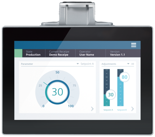 SIMATIC HMI MTP1200 Unified Comfort PRO Neutral Front Suitable for support ar