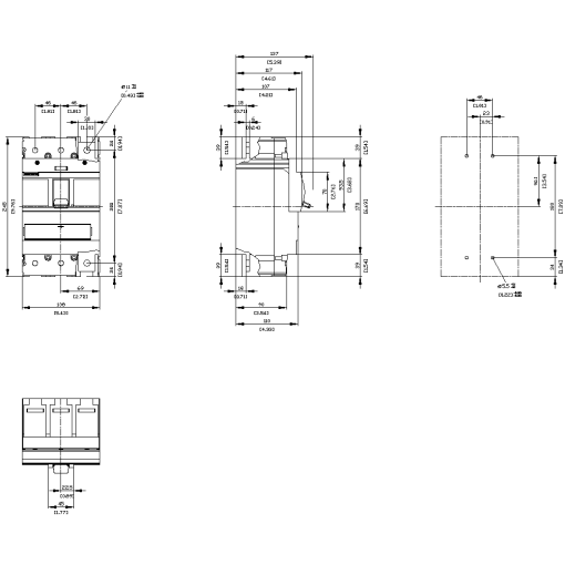circuit breaker 3VA5 UL frame 400 breaking capacity class  M 35kA  480 V 3p