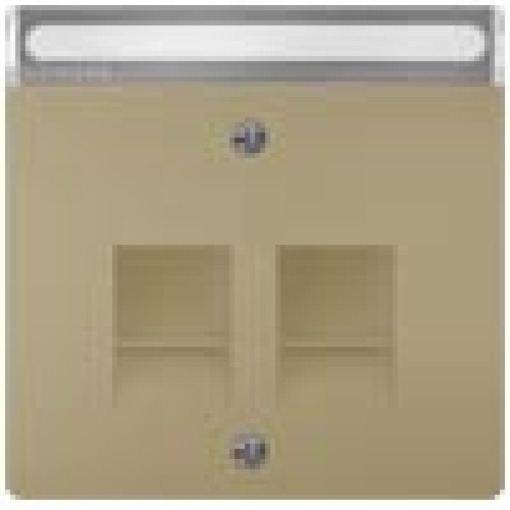 DELTA style cover plate for modular jack support plate with labeling field gold