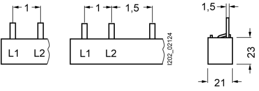 Pin busbar 2-phase, 1016 mm long with touch protection, 18 mm2 without end caps