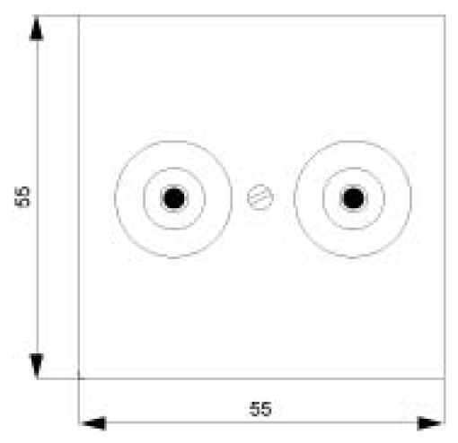 DELTA i-system BNC plug-in socket double, 75 ohm, titanium white