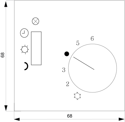 DELTA style cover plate room temperature controller, 3-position switch, titan...