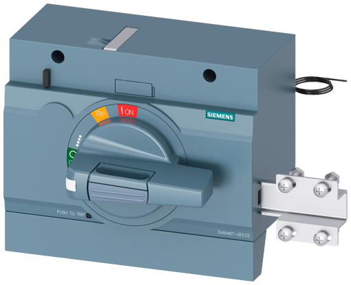 Front mounted rotary operator standard with door interlock, IEC IP3040, illu...