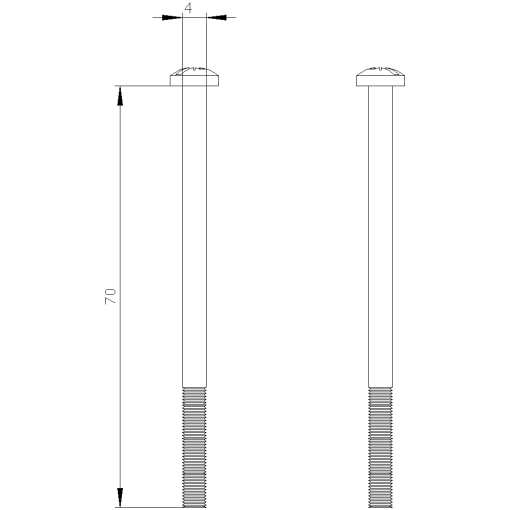 Mounting screw kit consisting of 2 screws and nuts