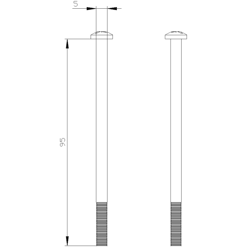 Mounting screw kit consisting of 4 screws and nuts
