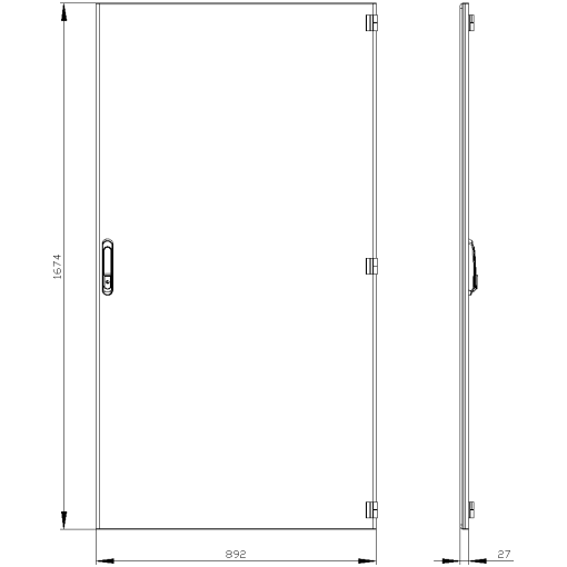 SIVACON door. right. EMC. IP40. H 1800 mm. W 900 mm. protection class 1