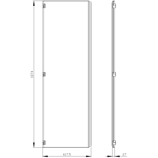SIVACON door half. left. EMC. IP40. H 2000 mm. W 600 mm. protection class 1