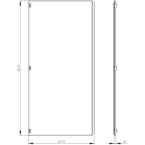 SIVACON door half. left. IP55. H 2000 mm. W 900 mm. protection class 1