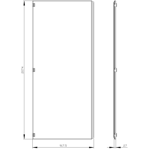 SIVACON door half. left. IP55. H 2200 mm. W 900 mm. protection class 1