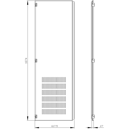 SIVACON door half. left. openings. IP20. H 2000 mm. W 600 mm. protection cl...