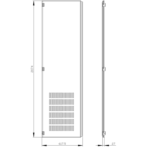 SIVACON door half. left. openings. IP20. H 2200 mm. W 600 mm. protection cl...