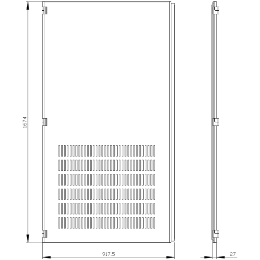 SIVACON door half. left. openings. IP20. H 1800 mm. W 900 mm. protection cl...